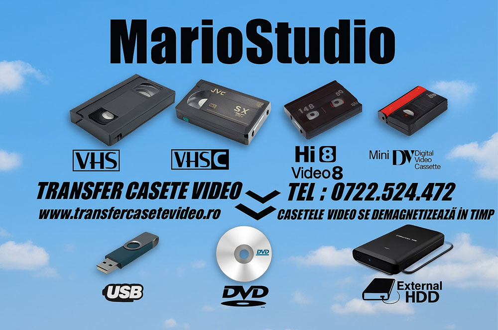 Transfer casete video in format digital - Mario Studio